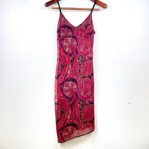 Y2K 90s Marshall Rousso Dress Sz 6 Babydoll Asymmetrical Fairy Whimsigoth Mesh